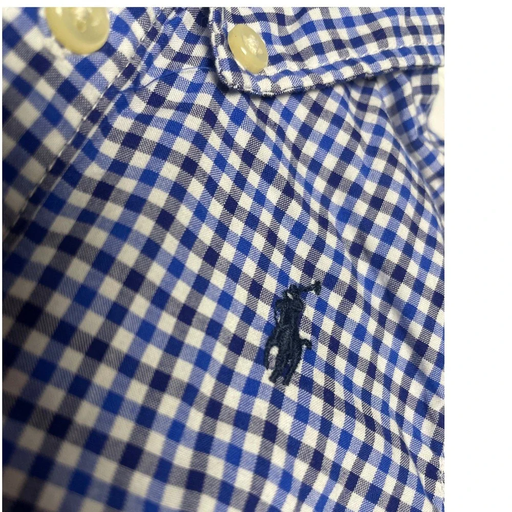 Ralph Lauren Blue Gingham Coverall Romper Infant Boys 9M